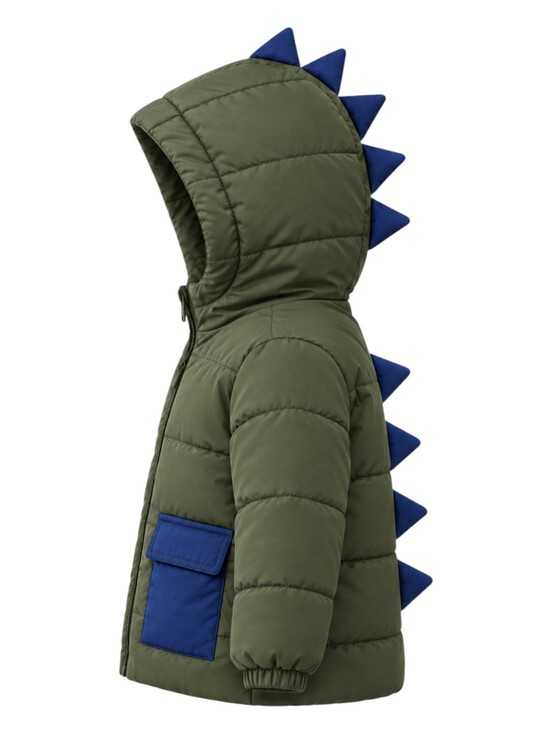 Old Navy Other - Old Navy Kids Blue Green Dinosaur Dino Spike Puffer Jacket Coat Toddler Boys 2T